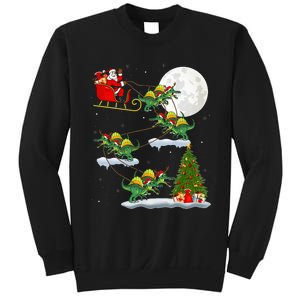 Funny Xmas Tree Santa Riding Spinosaurus Dinosaur Christmas Sweatshirt