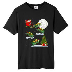 Funny Xmas Tree Santa Riding Spinosaurus Dinosaur Christmas Tall Fusion ChromaSoft Performance T-Shirt