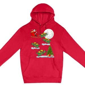 Funny Xmas Tree Santa Riding Spinosaurus Dinosaur Christmas Premium Pullover Hoodie