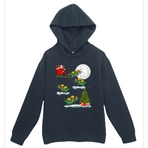 Funny Xmas Tree Santa Riding Spinosaurus Dinosaur Christmas Urban Pullover Hoodie