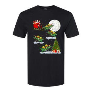 Funny Xmas Tree Santa Riding Spinosaurus Dinosaur Christmas Softstyle CVC T-Shirt