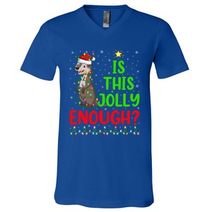 Funny Xmas Tree Is This Jolly Enough Sea Otter Christmas Cool Gift V-Neck T-Shirt