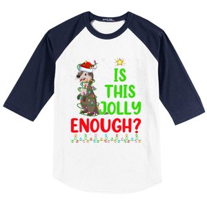 Funny Xmas Tree Is This Jolly Enough Sea Otter Christmas Cool Gift Baseball Sleeve Shirt