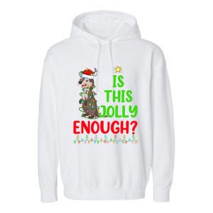 Funny Xmas Tree Is This Jolly Enough Sea Otter Christmas Cool Gift Garment-Dyed Fleece Hoodie