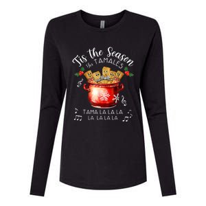 Funny Xmas Tis The Season For Tamales Christmas Mexican Food Womens Cotton Relaxed Long Sleeve T-Shirt