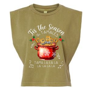 Funny Xmas Tis The Season For Tamales Christmas Mexican Food Garment-Dyed Women's Muscle Tee