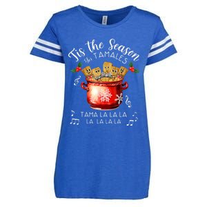 Funny Xmas Tis The Season For Tamales Christmas Mexican Food Enza Ladies Jersey Football T-Shirt