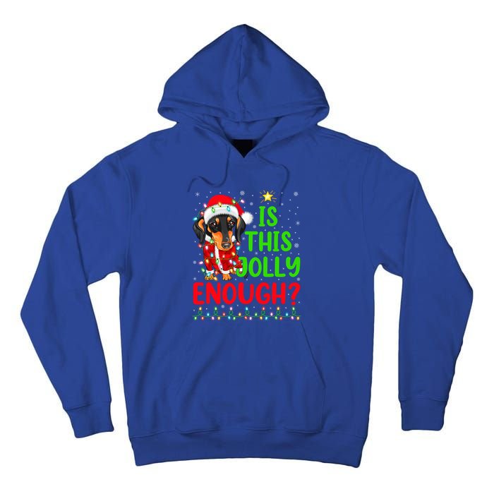 Funny Xmas Tree Is This Jolly Enough Dachshund Christmas Gift Tall Hoodie