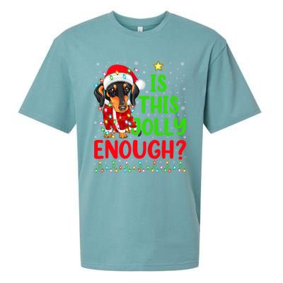 Funny Xmas Tree Is This Jolly Enough Dachshund Christmas Gift Sueded Cloud Jersey T-Shirt