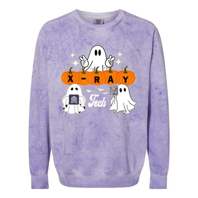 Funny Xray Tech Boo Crew Halloween Radiology Ghost Colorblast Crewneck Sweatshirt