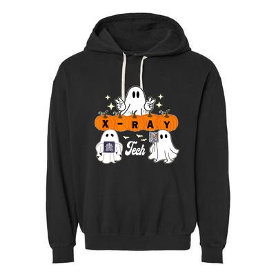 Funny Xray Tech Boo Crew Halloween Radiology Ghost Garment-Dyed Fleece Hoodie