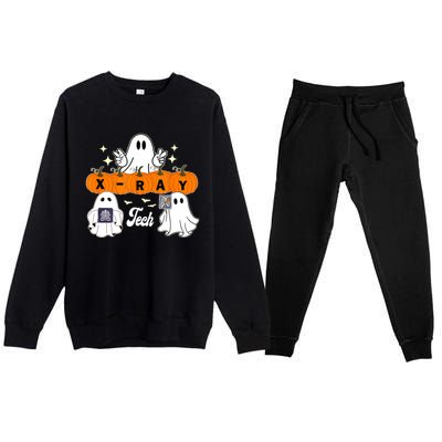 Funny Xray Tech Boo Crew Halloween Radiology Ghost Premium Crewneck Sweatsuit Set