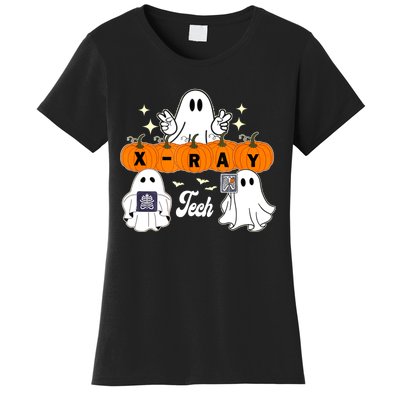 Funny Xray Tech Boo Crew Halloween Radiology Ghost Women's T-Shirt