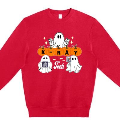 Funny Xray Tech Boo Crew Halloween Radiology Ghost Premium Crewneck Sweatshirt