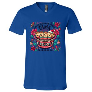 Funny Xmas Tis The Season For Tamales Christmas Mexican Food Gift V-Neck T-Shirt