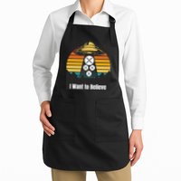 Funny XRP UFO Encounter Retro Sunset Ripple Cryptocurrency Funny Ripple XRP Apron