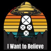 Funny XRP UFO Encounter Retro Sunset Ripple Cryptocurrency Funny Ripple XRP Tall T-Shirt