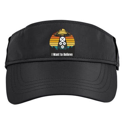 Funny XRP UFO Encounter Retro Sunset Ripple Cryptocurrency Funny Ripple XRP Adult Drive Performance Visor