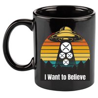 Funny XRP UFO Encounter Retro Sunset Ripple Cryptocurrency Funny Ripple XRP 11oz C Handle Ceramic Mug