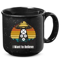 Funny XRP UFO Encounter Retro Sunset Ripple Cryptocurrency Funny Ripple XRP 15oz Campfire Ceramic Mug
