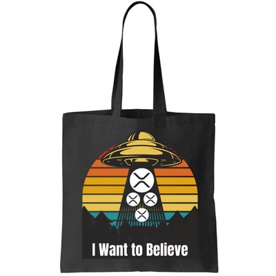 Funny XRP UFO Encounter Retro Sunset Ripple Cryptocurrency Funny Ripple XRP Bag