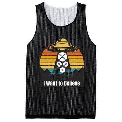 Funny XRP UFO Encounter Retro Sunset Ripple Cryptocurrency Funny Ripple XRP Mesh Reversible Basketball Jersey Tank