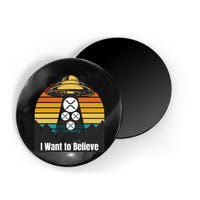Funny XRP UFO Encounter Retro Sunset Ripple Cryptocurrency Funny Ripple XRP Magnet