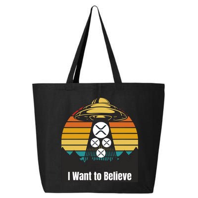 Funny XRP UFO Encounter Retro Sunset Ripple Cryptocurrency Funny Ripple XRP 25L Jumbo Tote