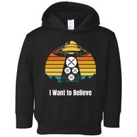 Funny XRP UFO Encounter Retro Sunset Ripple Cryptocurrency Funny Ripple XRP Toddler Hoodie