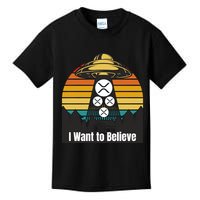 Funny XRP UFO Encounter Retro Sunset Ripple Cryptocurrency Funny Ripple XRP Kids T-Shirt