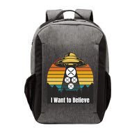 Funny XRP UFO Encounter Retro Sunset Ripple Cryptocurrency Funny Ripple XRP Vector Backpack