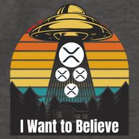 Funny XRP UFO Encounter Retro Sunset Ripple Cryptocurrency Funny Ripple XRP Vector Backpack