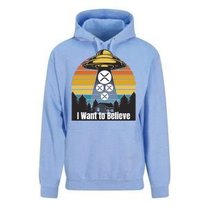 Funny XRP UFO Encounter Retro Sunset Ripple Cryptocurrency Funny Ripple XRP Unisex Surf Hoodie