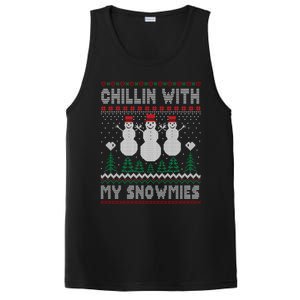 Funny Xmas Ugly Christmas Chillin With My Snowmies Gift PosiCharge Competitor Tank