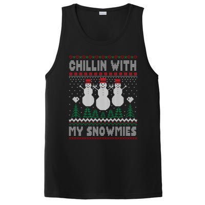 Funny Xmas Ugly Christmas Chillin With My Snowmies Gift PosiCharge Competitor Tank