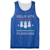 Funny Xmas Ugly Christmas Chillin With My Snowmies Gift Mesh Reversible Basketball Jersey Tank