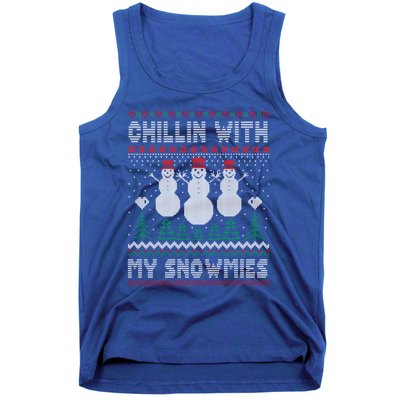 Funny Xmas Ugly Christmas Chillin With My Snowmies Gift Tank Top