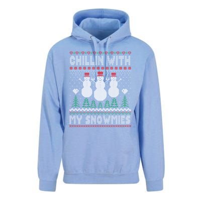 Funny Xmas Ugly Christmas Chillin With My Snowmies Gift Unisex Surf Hoodie