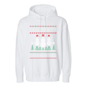 Funny Xmas Ugly Christmas Chillin With My Snowmies Gift Garment-Dyed Fleece Hoodie