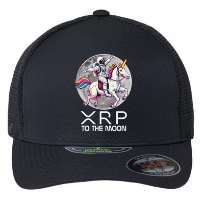 Funny XRP Unicorn Astronaut Crypto Boyfriend Girlfriend Gift Flexfit Unipanel Trucker Cap