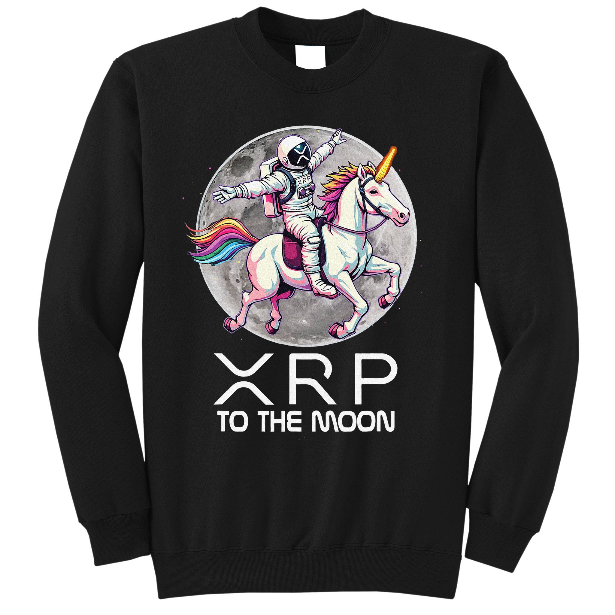 Funny XRP Unicorn Astronaut Crypto Boyfriend Girlfriend Gift Sweatshirt