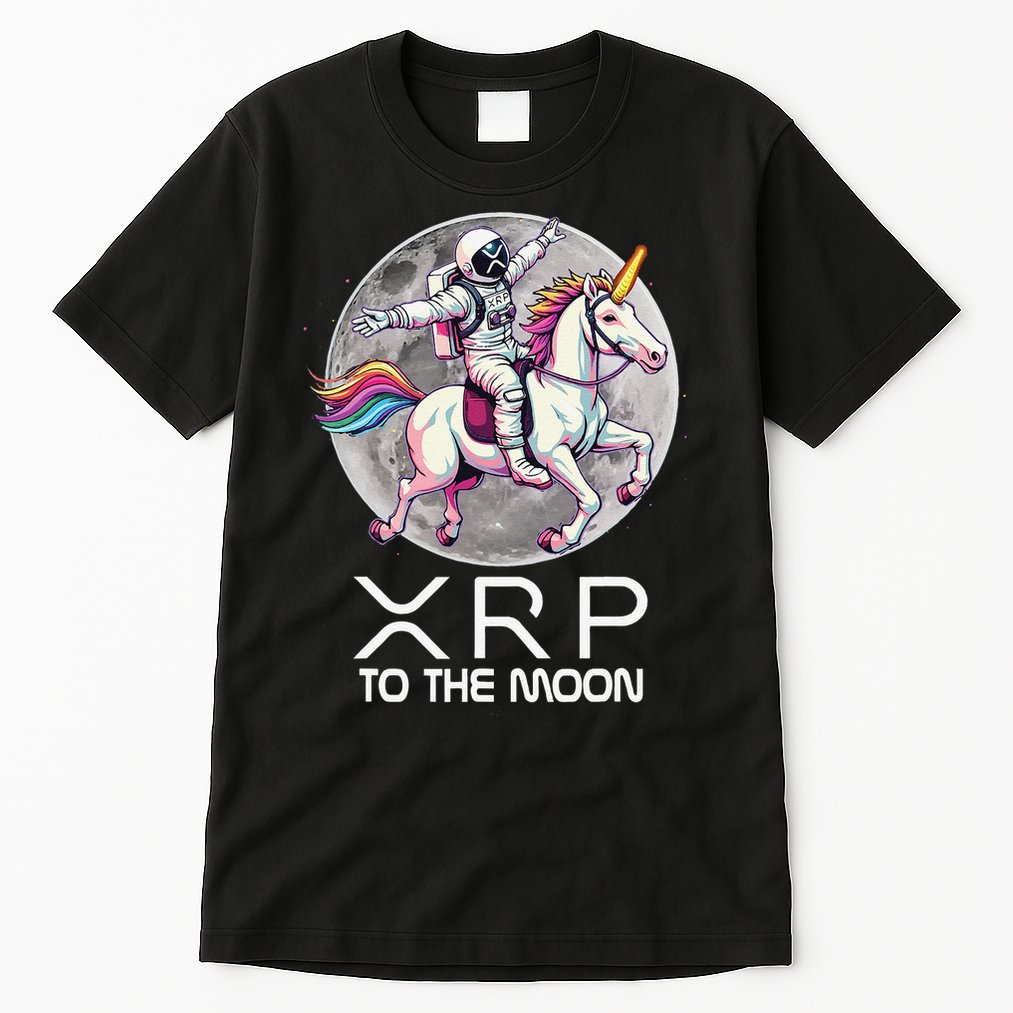 Funny XRP Unicorn Astronaut Crypto Boyfriend Girlfriend Gift Tall T-Shirt