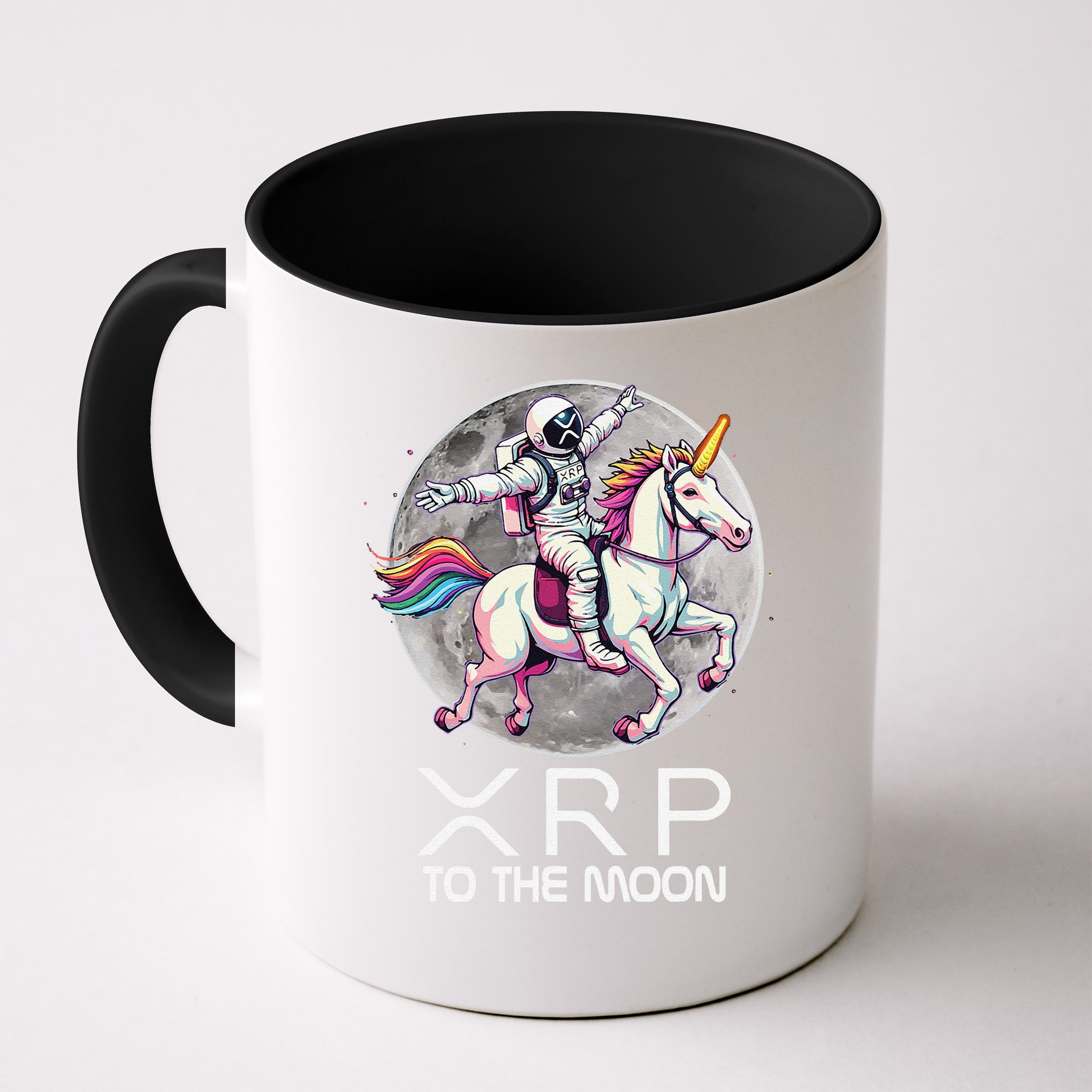 Funny XRP Unicorn Astronaut Crypto Boyfriend Girlfriend Gift Mug
