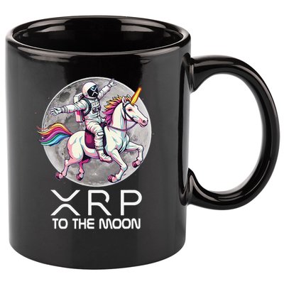 Funny XRP Unicorn Astronaut Crypto Boyfriend Girlfriend Gift 11oz C Handle Ceramic Mug