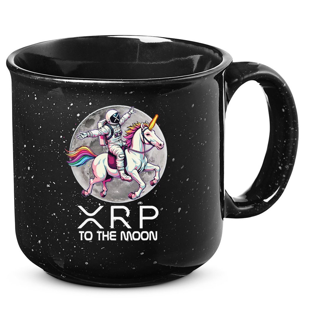 Funny XRP Unicorn Astronaut Crypto Boyfriend Girlfriend Gift 15oz Campfire Ceramic Mug