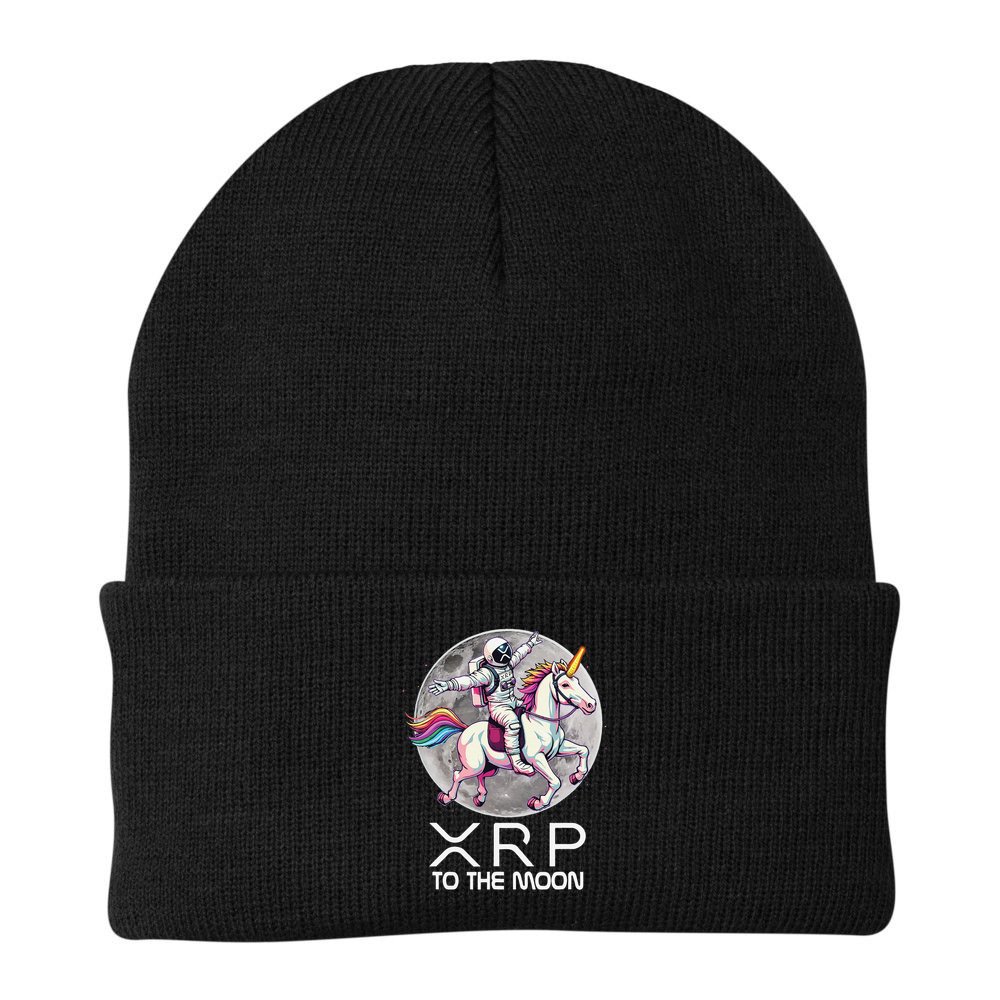 Funny XRP Unicorn Astronaut Crypto Boyfriend Girlfriend Gift Beanie