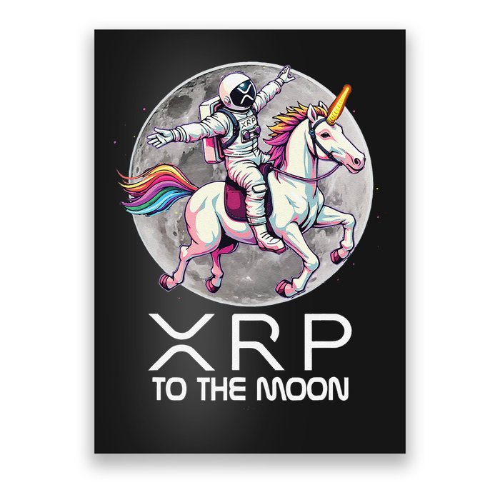 Funny XRP Unicorn Astronaut Crypto Boyfriend Girlfriend Gift Poster