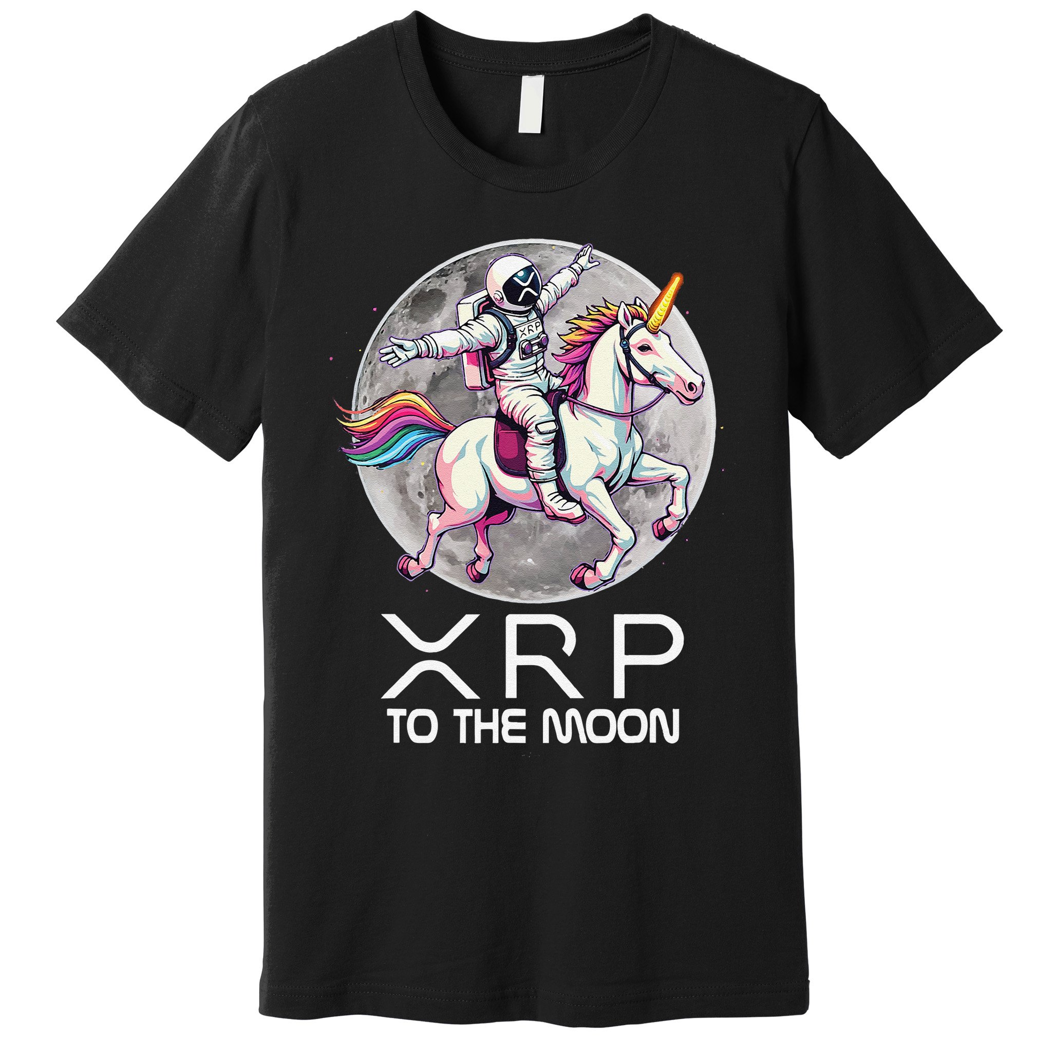 Funny XRP Unicorn Astronaut Crypto Boyfriend Girlfriend Gift Premium T-Shirt