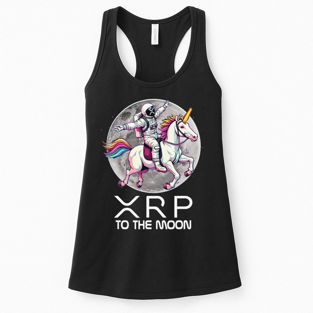 Funny XRP Unicorn Astronaut Crypto Boyfriend Girlfriend Gift Womens Tank Top