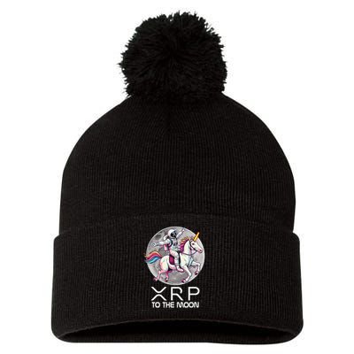 Funny XRP Unicorn Astronaut Crypto Boyfriend Girlfriend Gift Pom Pom 12in Knit Beanie